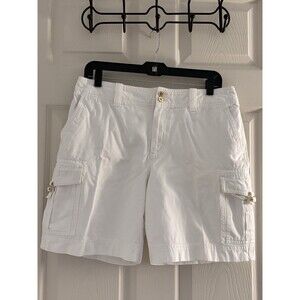 Ralph Lauren White Cargo Shorts Womens 10 Cotton Utility Resort Chic